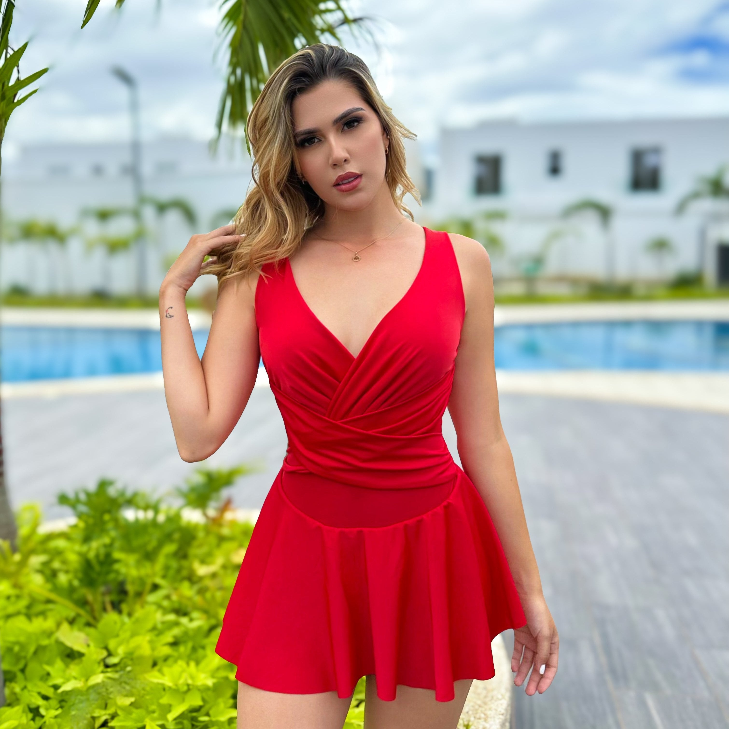 Vestido rojo playero shops